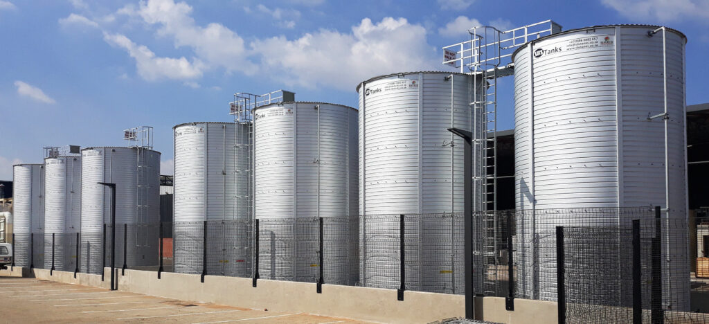 SBS Tanks modular steel water tank installed on site