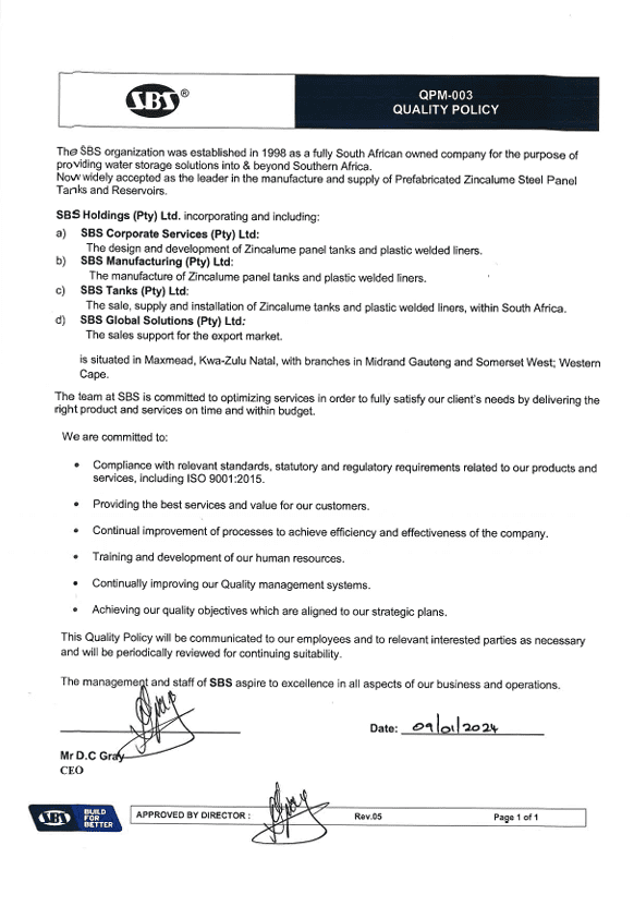 SBS-Group-QPM 003 Quality PolicyThe SBS Group